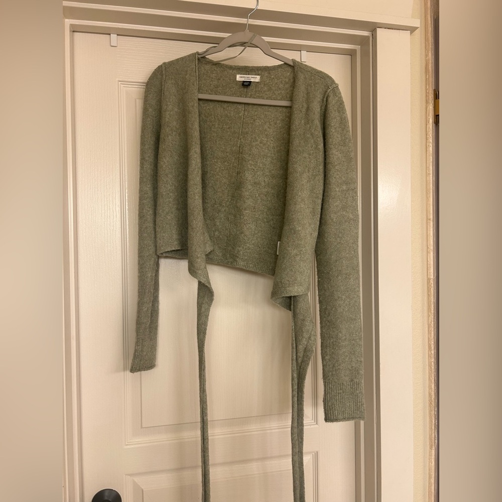 American Eagle lounge Olive ballet wrap Cardigan